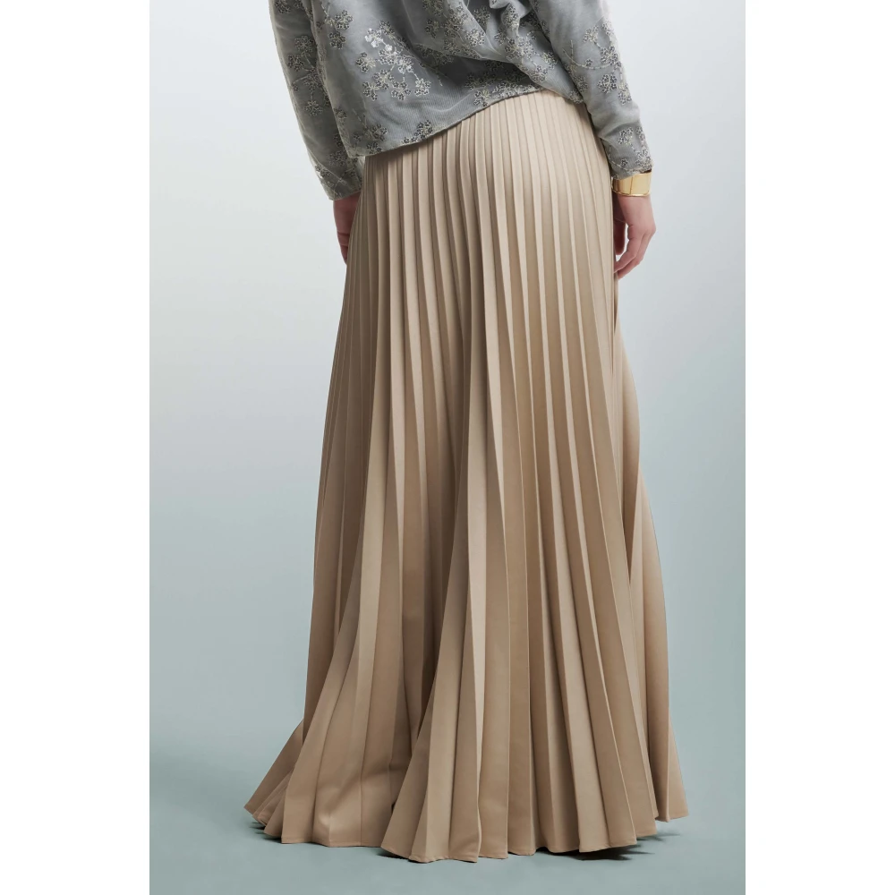 Kocca Geplooide Viscose Rok Beige Dames
