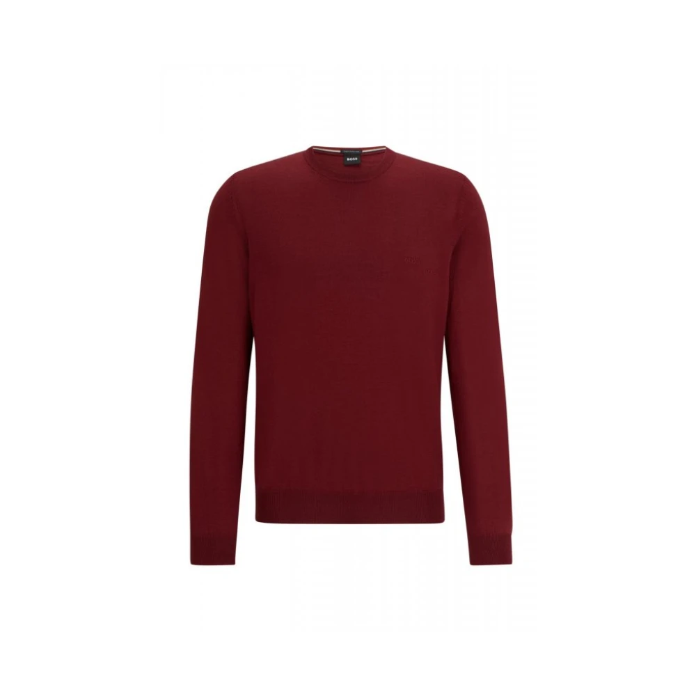 Hugo Men's Red Round-Neck Knitwear, L, Botto-L Knit