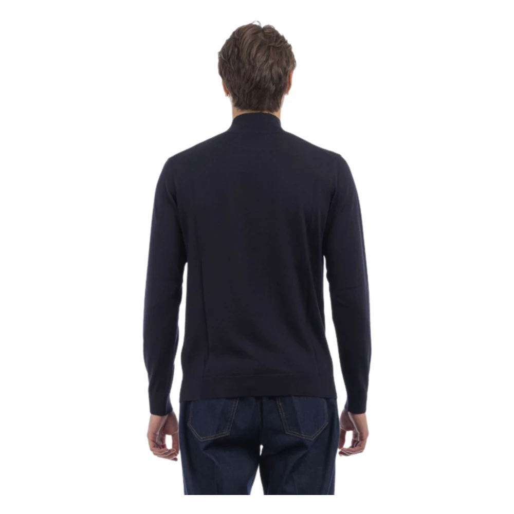Daniele Fiesoli Blauwe Merinowollen Trui Regular Fit Blue Heren
