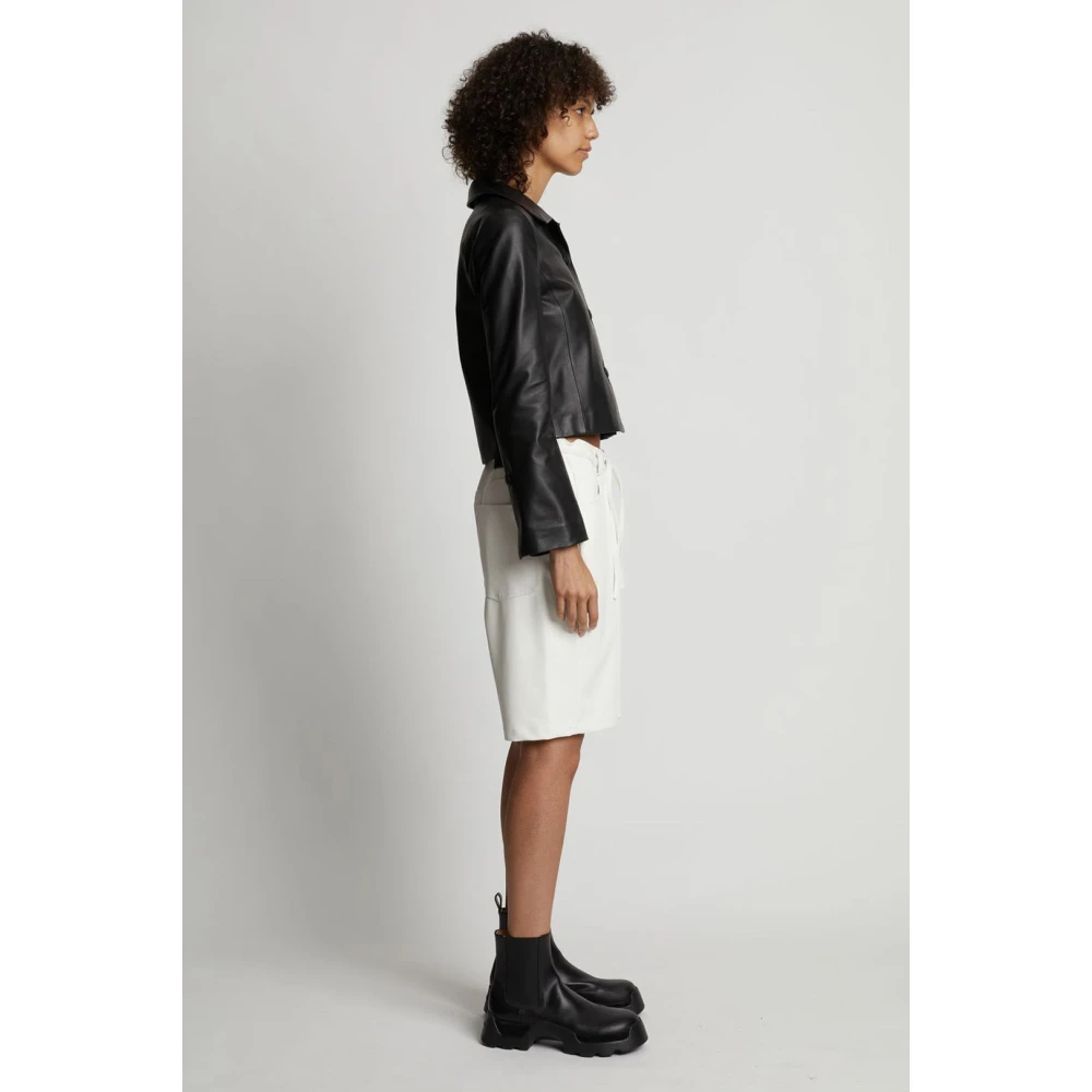 Proenza Schouler Vegan Leren Midi Shorts White Dames