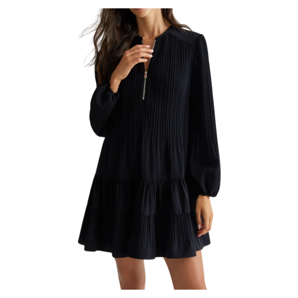 Liu Jo Plisségé Zipjurk Black Dames