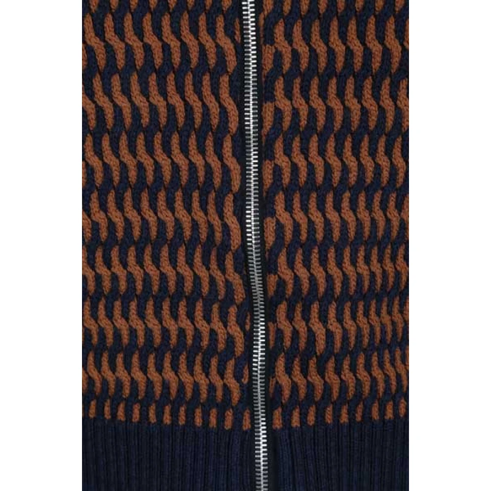 Durazzi Milano Bomber Cropped Wollen Gebreide Jas Multicolor Dames