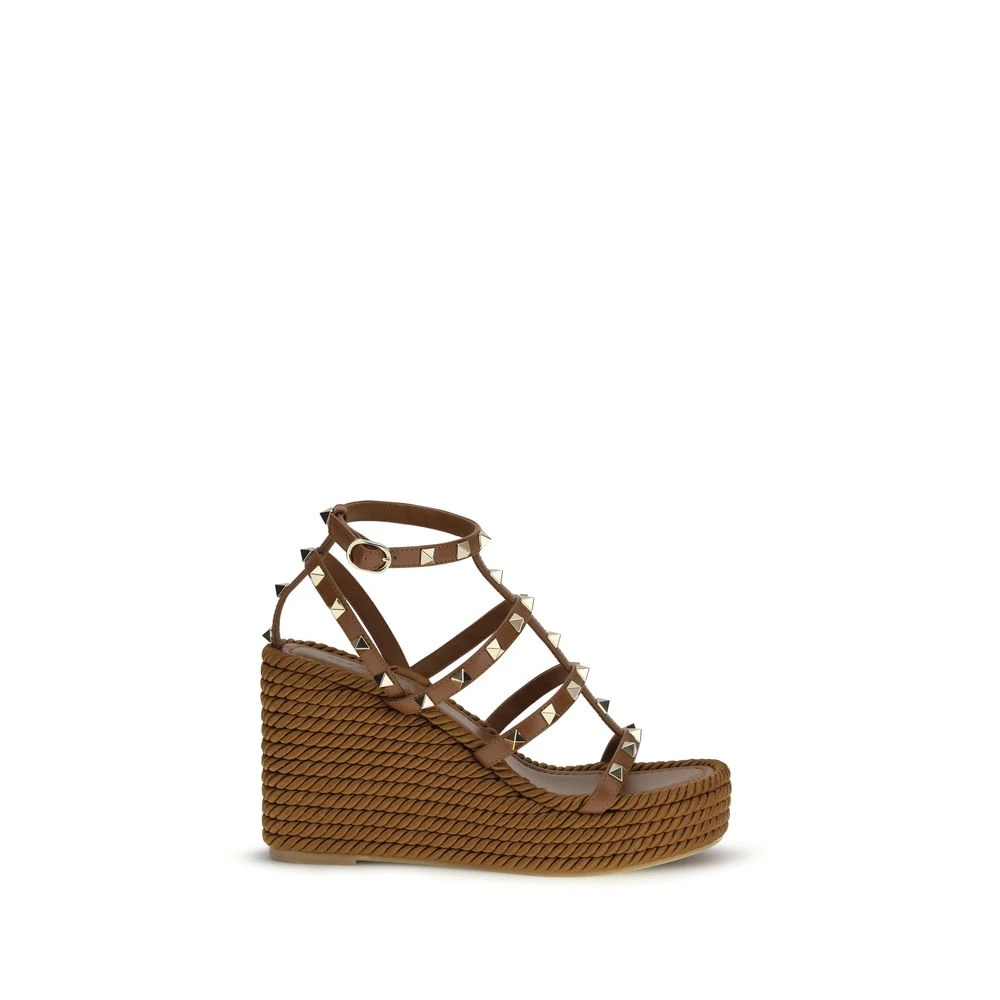 Valentino Garavani Women's Brown Rockstud Torchon 95 Wedges