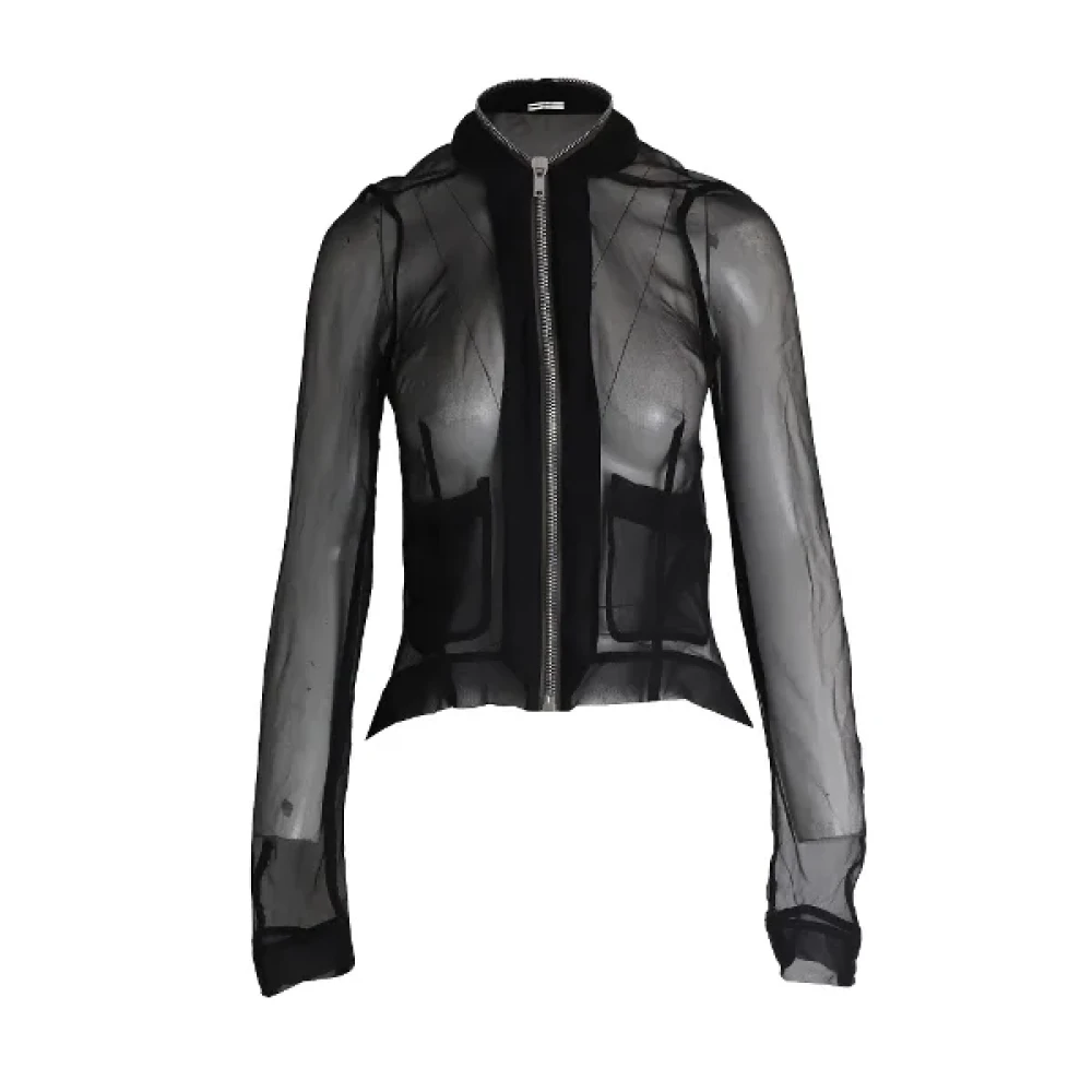 Rick Owens Pre-owned Silk outerwear Black Dames