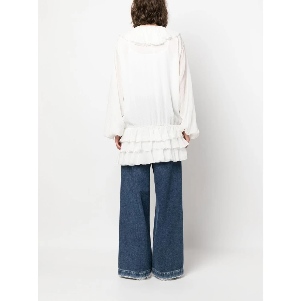 Blumarine Jurk met ruches White Dames