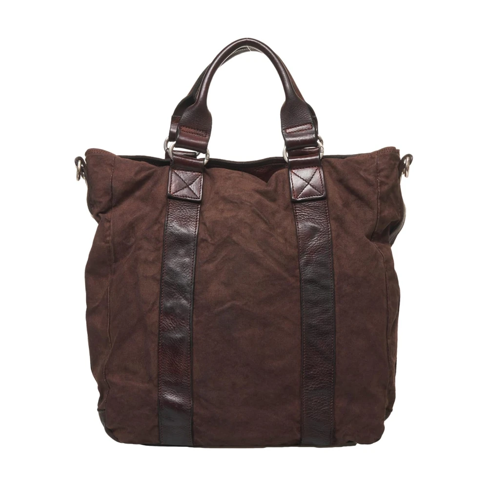 Campomaggi Bruine Canvas & Leren Zakelijke Tas Brown Heren