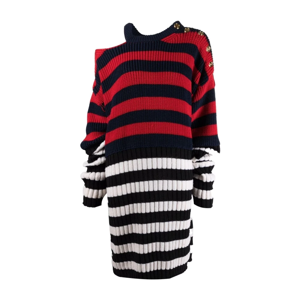 Balmain Multicolor Multicolour Knit Mini Dress - Female - Knitted Dresses - Xs - Dresses