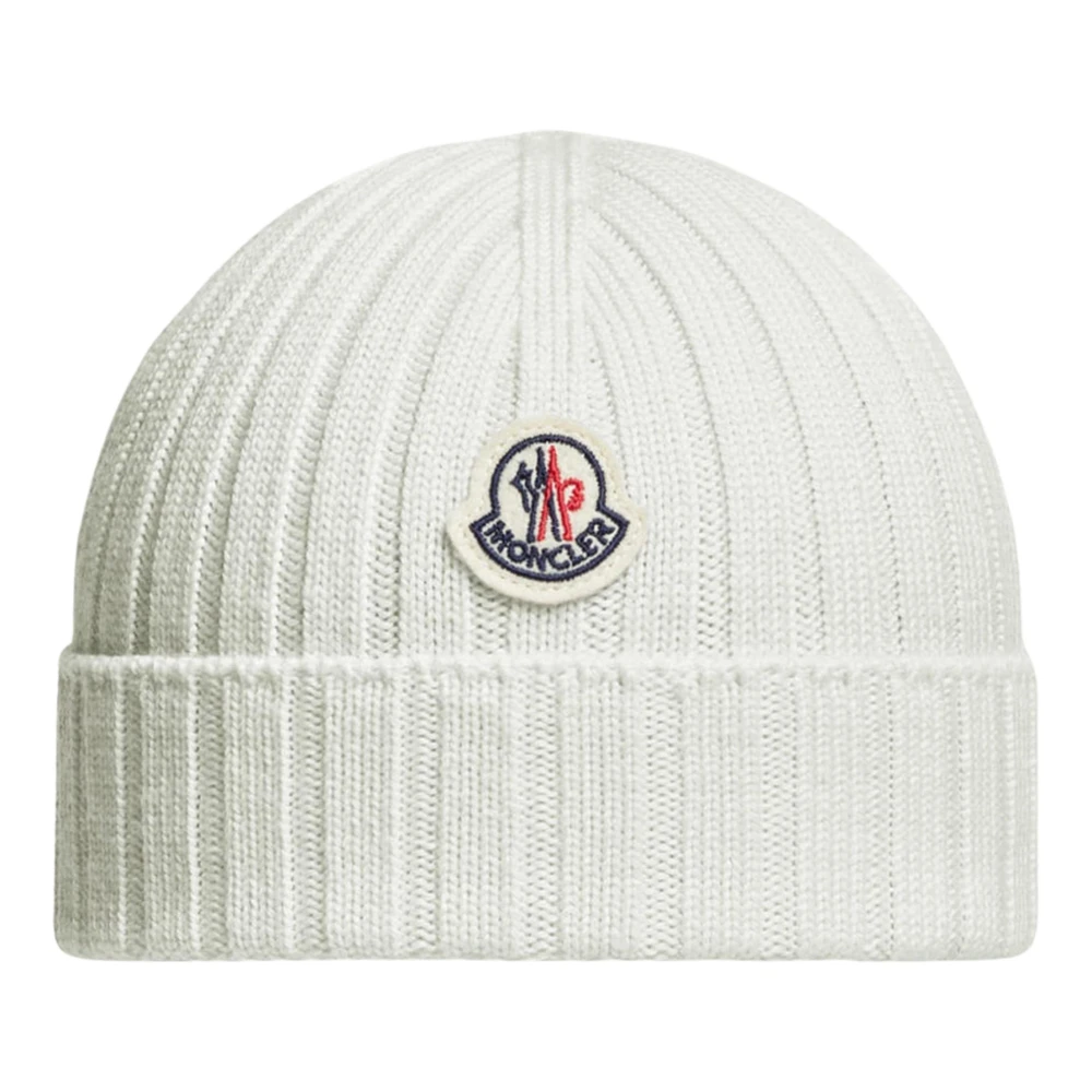 Moncler Unisex Kids Beige Luxurious Ivory Wool Baby Beanie Hat - Hats & Caps - 3XS - Kids