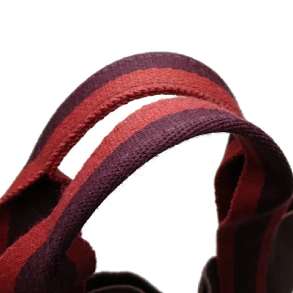 Hermès Vintage Pre-owned Canvas handbags Red Dames
