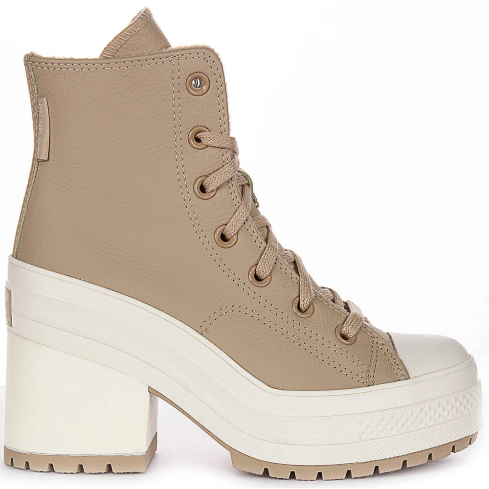 Converse Women's Beige Heeled Boots, 6 Uk, Chuck 70 De Luxe Heel Platform