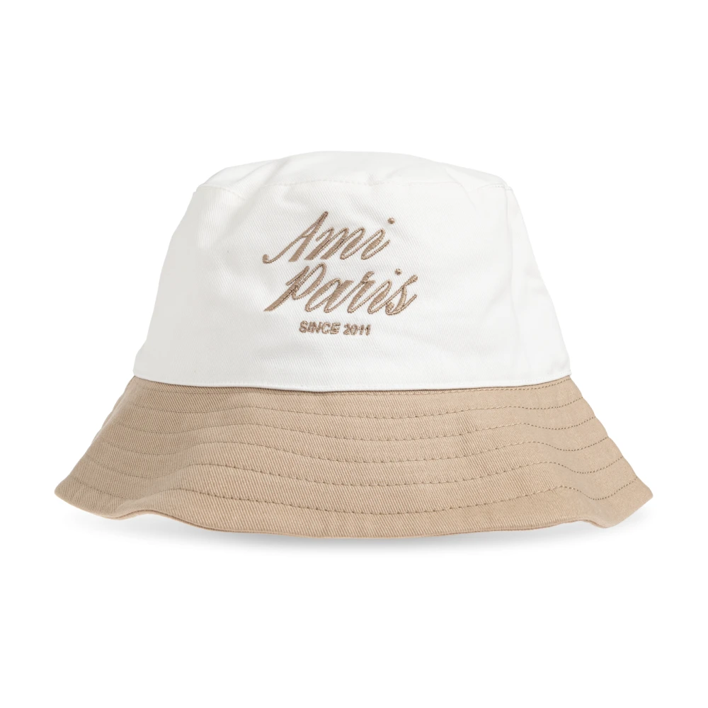 Ami Paris Unisex Beige - Chapeau Avec Logo Brodé - Accessoires - Taille: 60 Cm