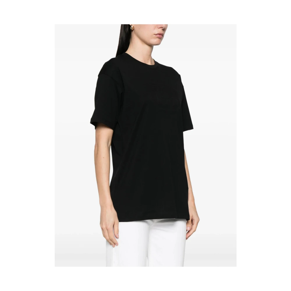 Elisabetta Franchi Zwart Crew Neck T-shirt Black Dames