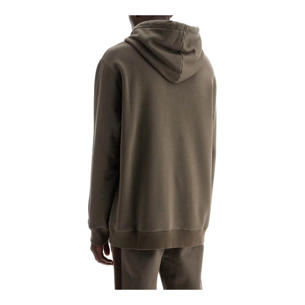 Lanvin Hoodie met Kantapplicaties Brown Heren