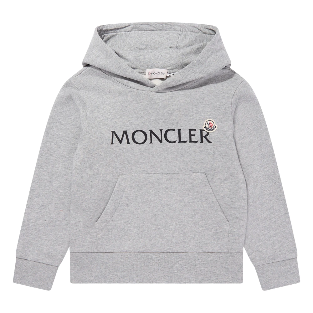 Moncler Boys Gray Kids Sweatshirts, 12 Y, Logo Hoodie