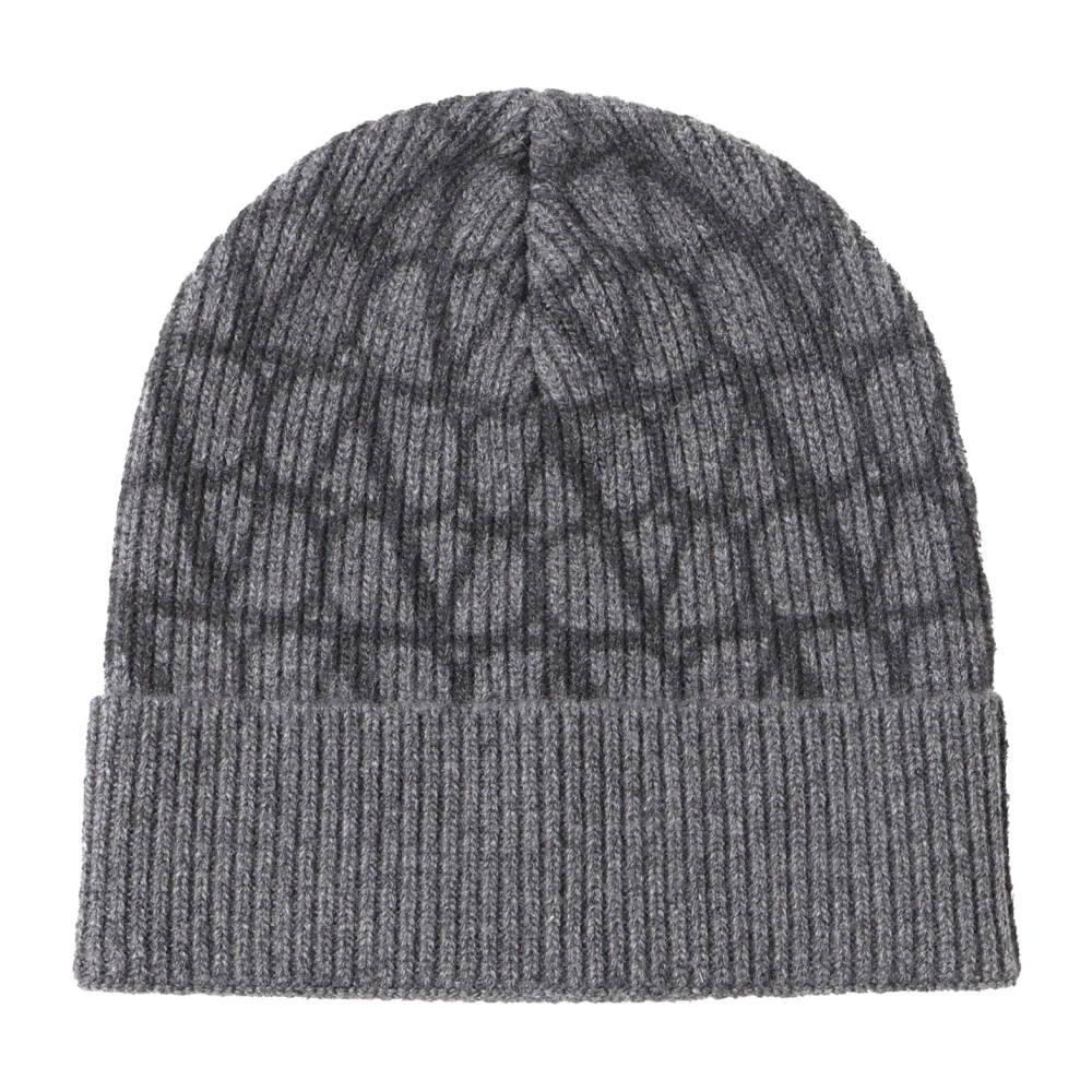 VALENTINO GARAVANI ◆ CASHMERE BEANIE Valentino Black Cashmere Blend VLTN Beanie/Scarf Set