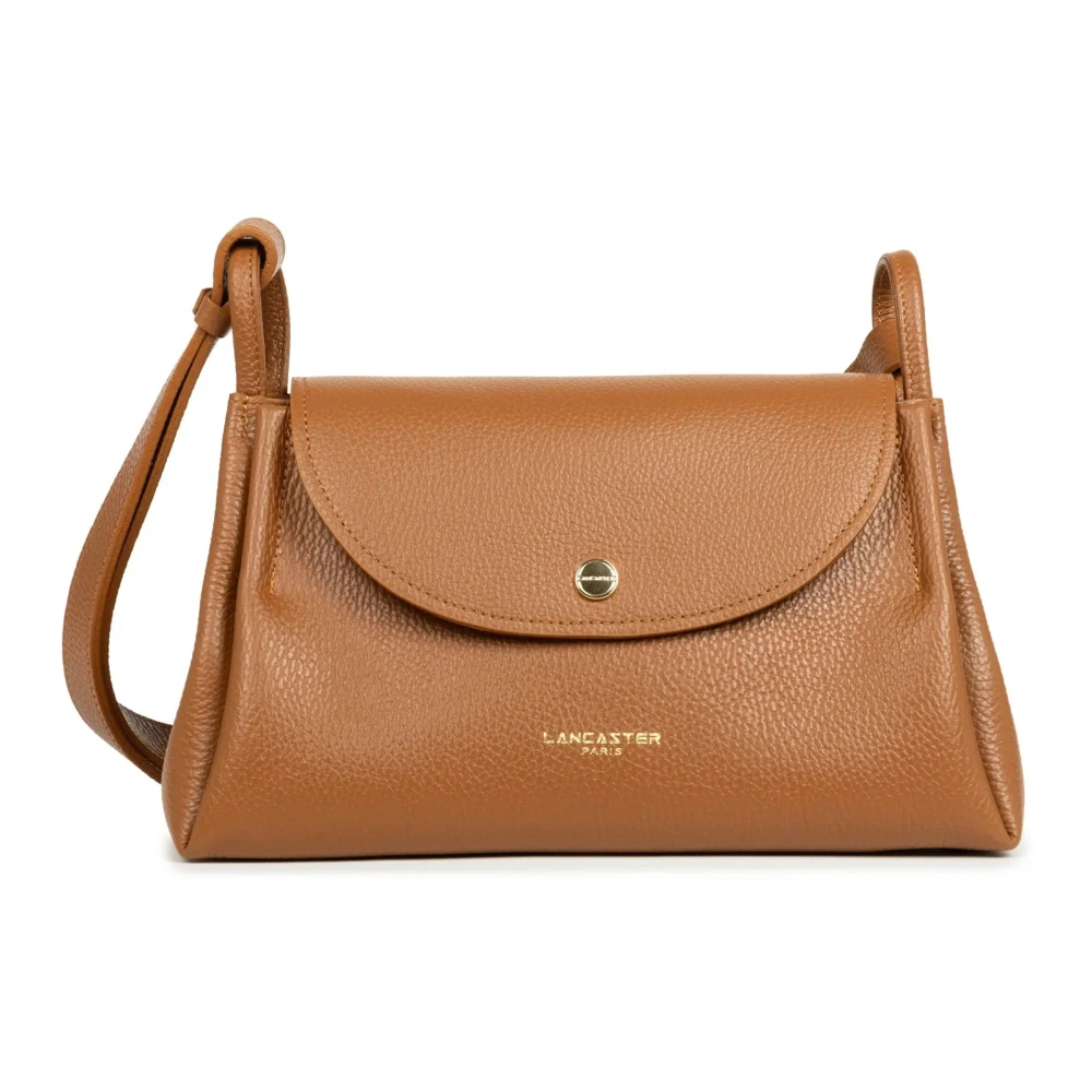 Lancaster Brown Shoulder Bags, Female, One Size, Double Accordion Magnetic Flap Crossbody Bag Orange
