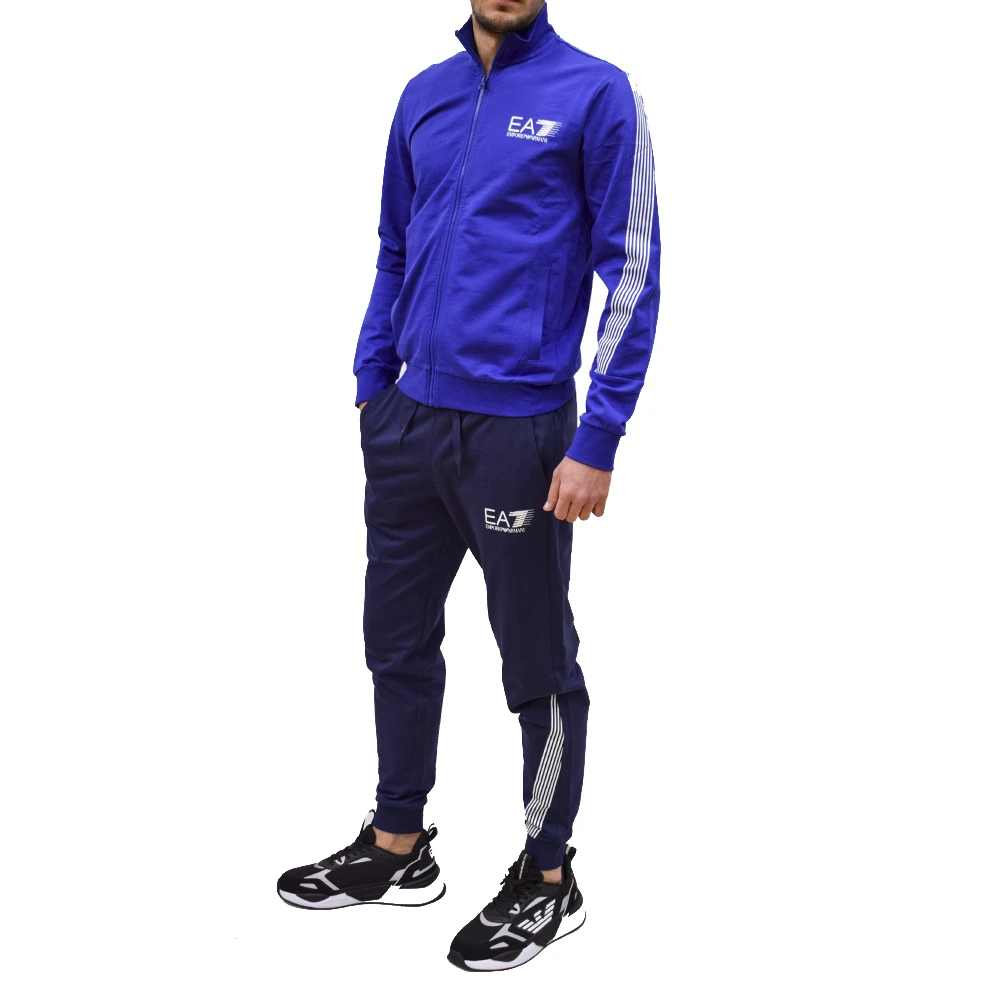 Emporio Armani Ea7 Men's Blue Training, 2XL, Logo-Print Tracksuit