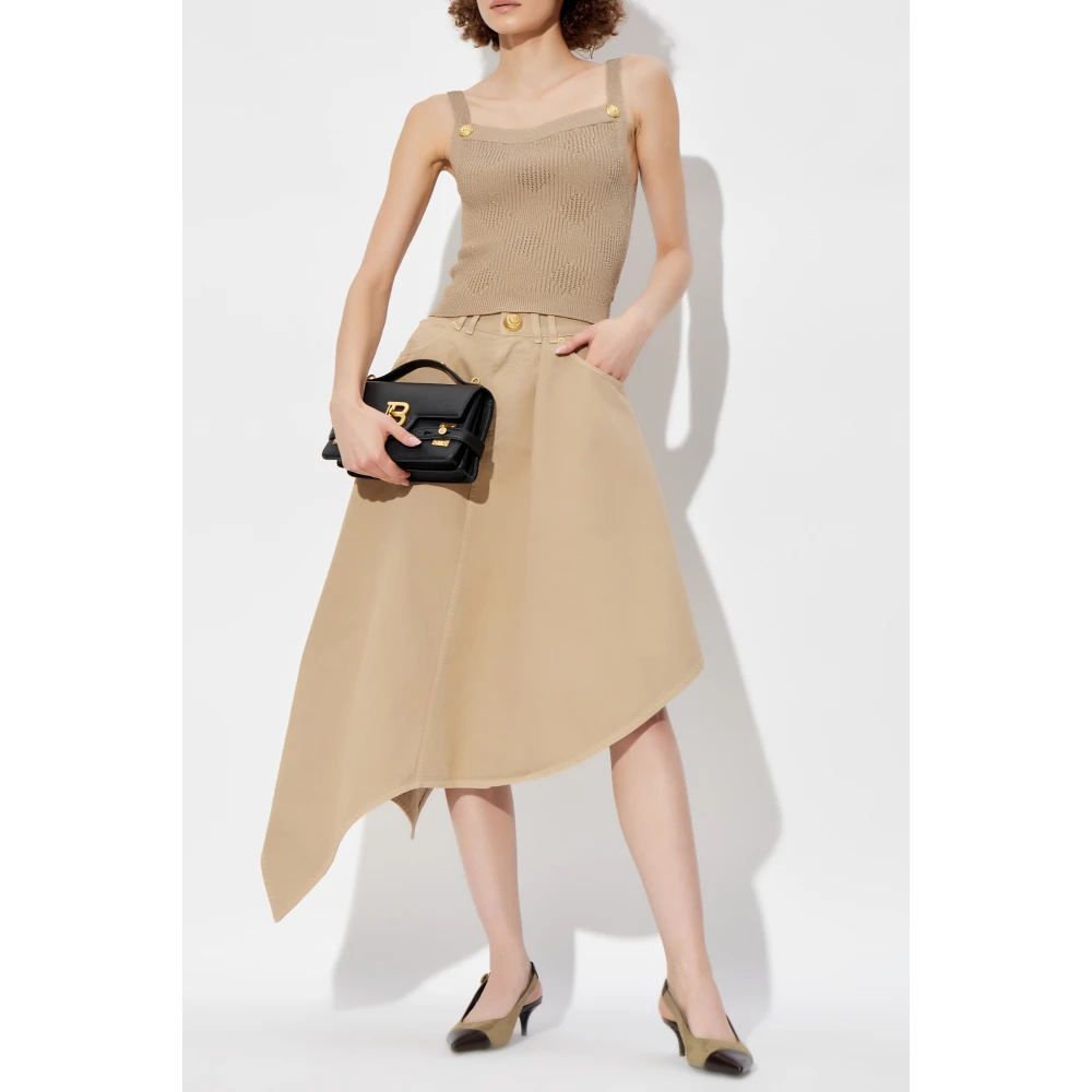 Balmain Asymmetrische Rok Beige Dames