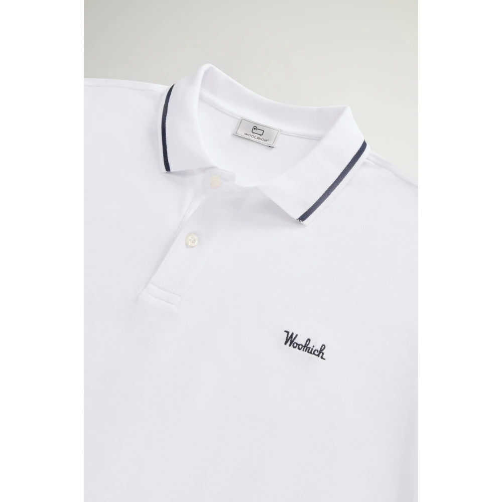 Woolrich Grafische Polo Shirt Wit White Heren