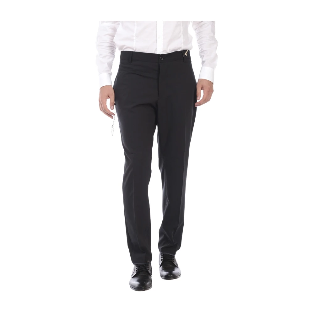 Daniele Alessandrini Men's Black Pantalone Caluria Sbiego - Suit Trousers - Xl - Trousers