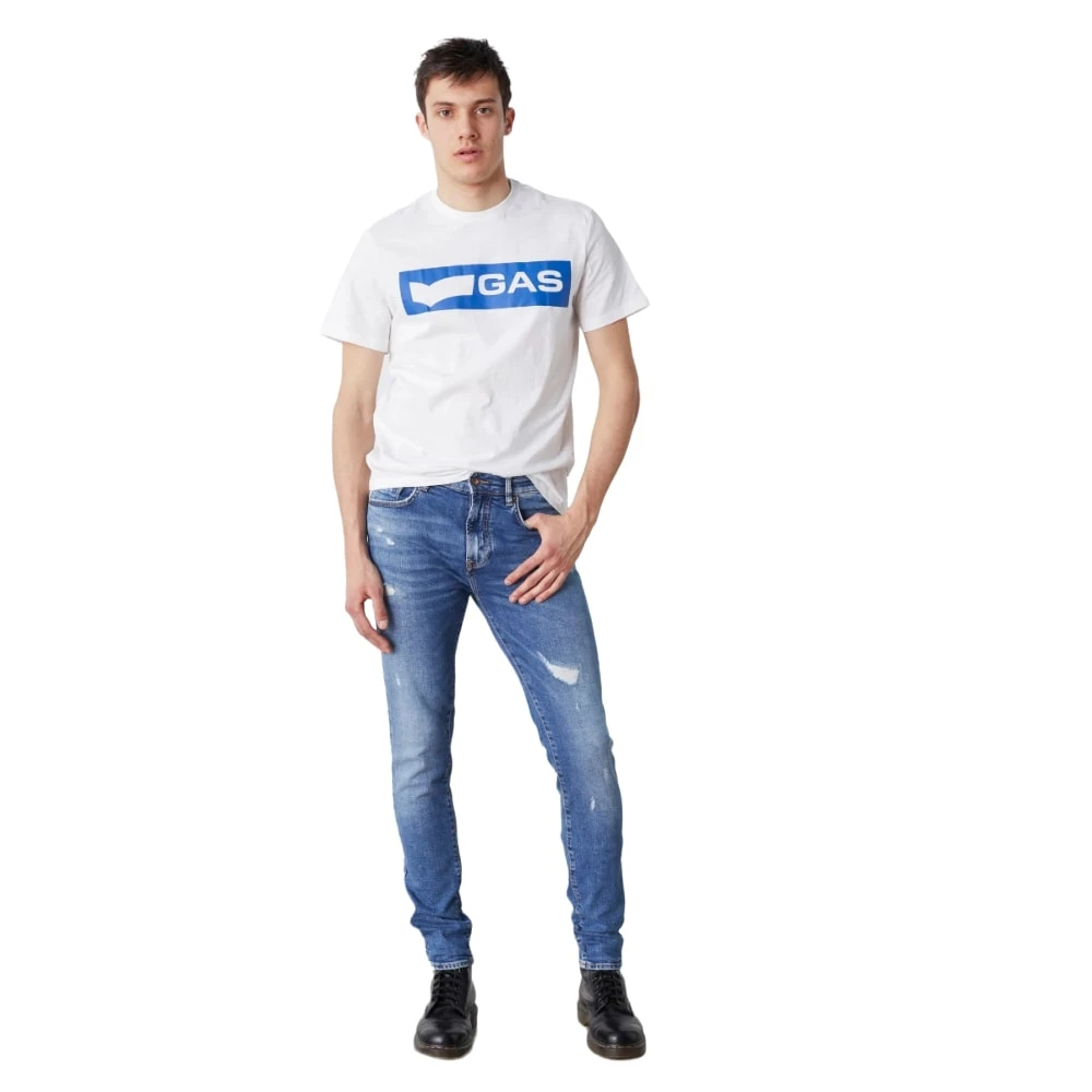 GAS Klassieke Denim Jeans met 5 Zakken Blue Heren