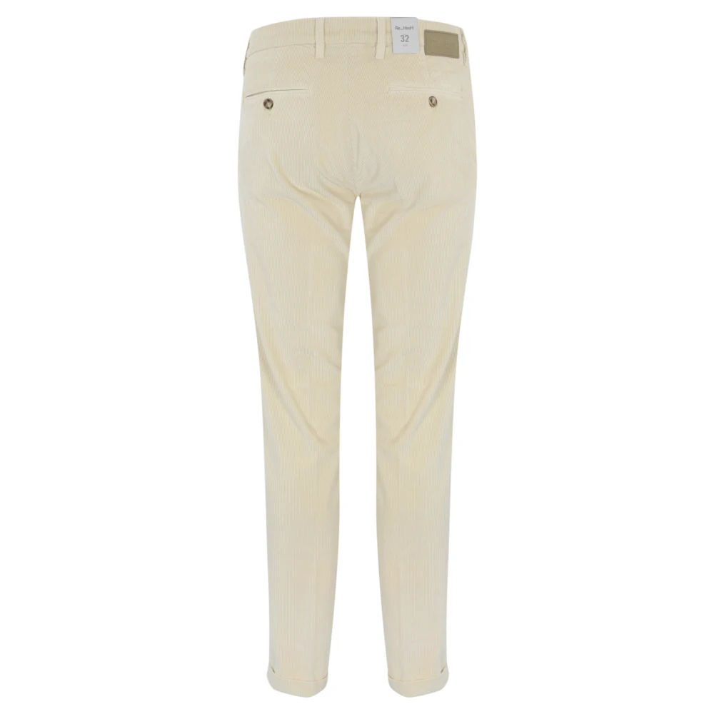 Re-Hash Witte Fluwelen Broek Slim Fit White Heren