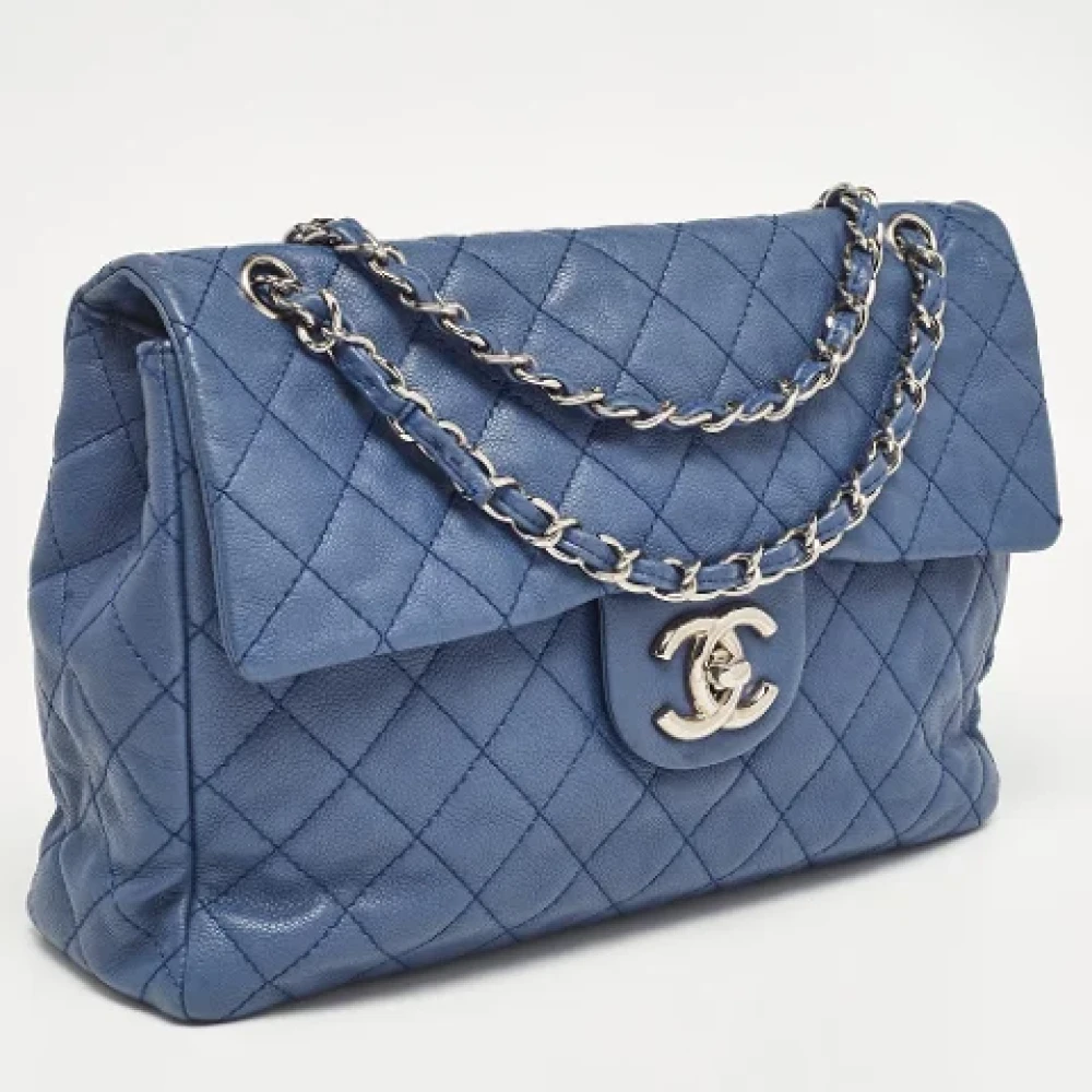 Chanel Vintage Pre-owned Leather chanel-bags Blue Dames