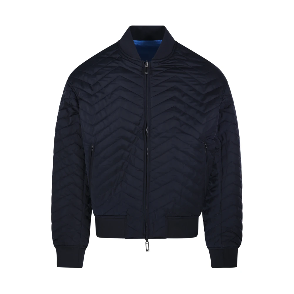 Emporio Armani Blauwe Omkeerbare Bomberjack Blue Heren