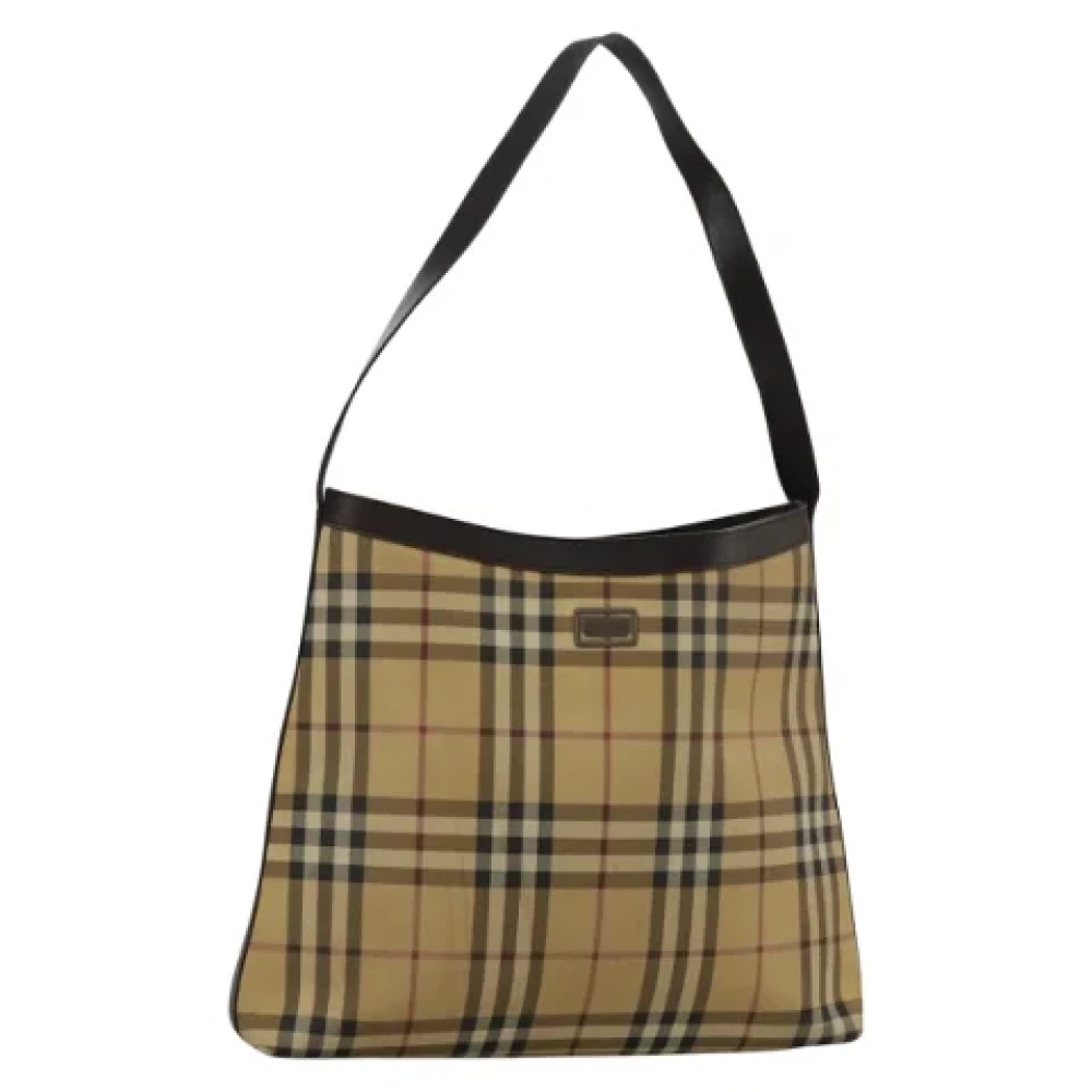 Burberry Vintage Pre-owned Canvas shoulder-bags Beige Dames