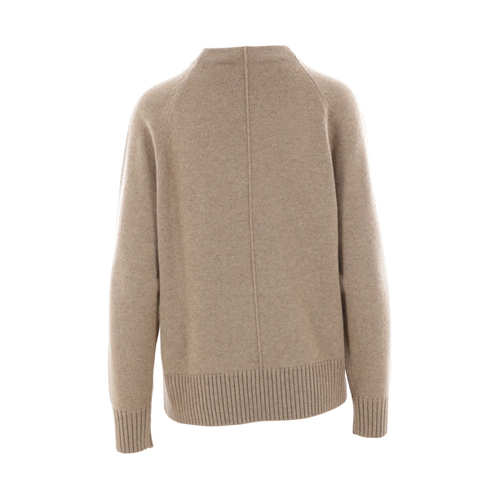 Max Mara Kasjmier Bruine Sweater Raglan Geribbeld Beige Dames