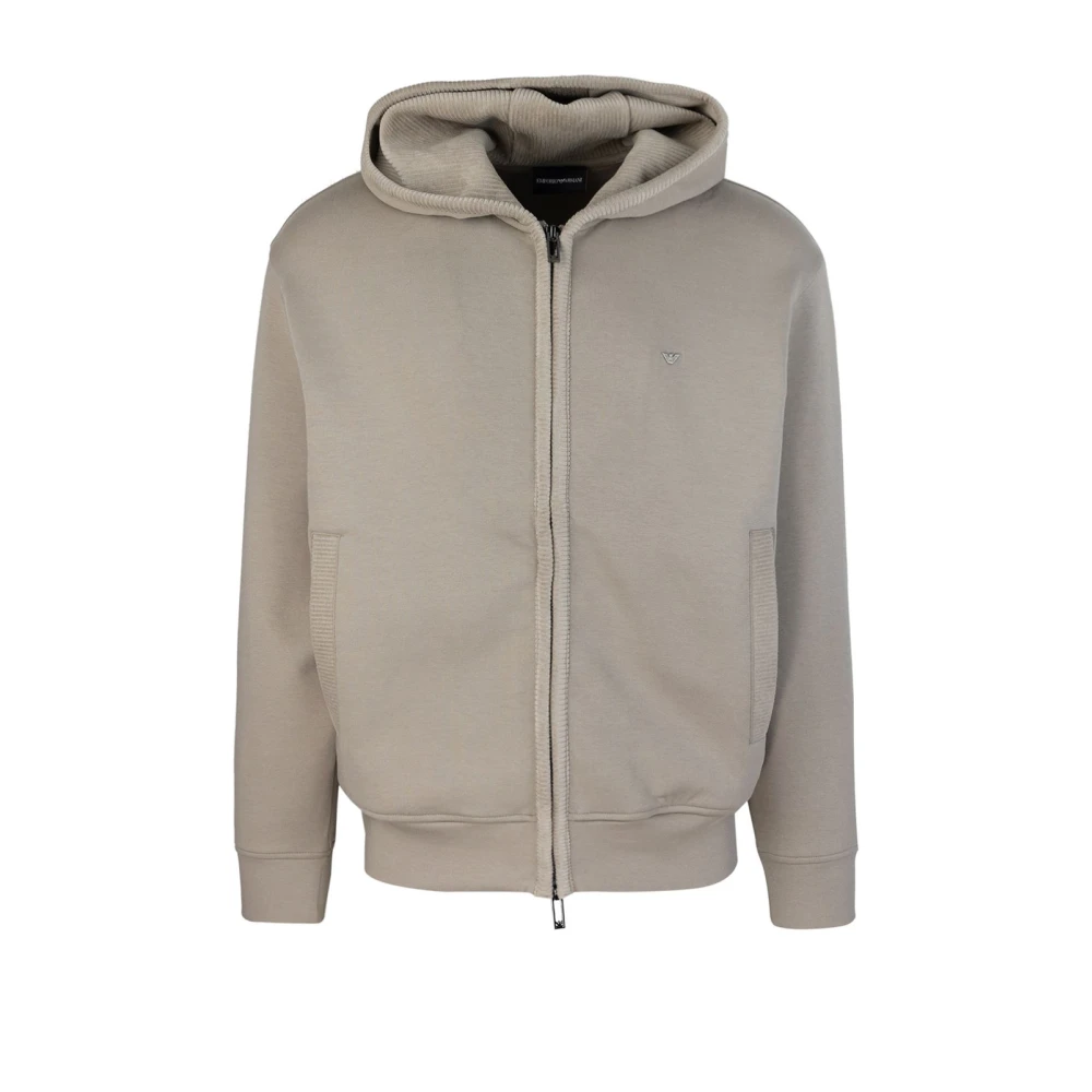 Emporio Armani Grijze Hoodie Met Rits Gray Heren