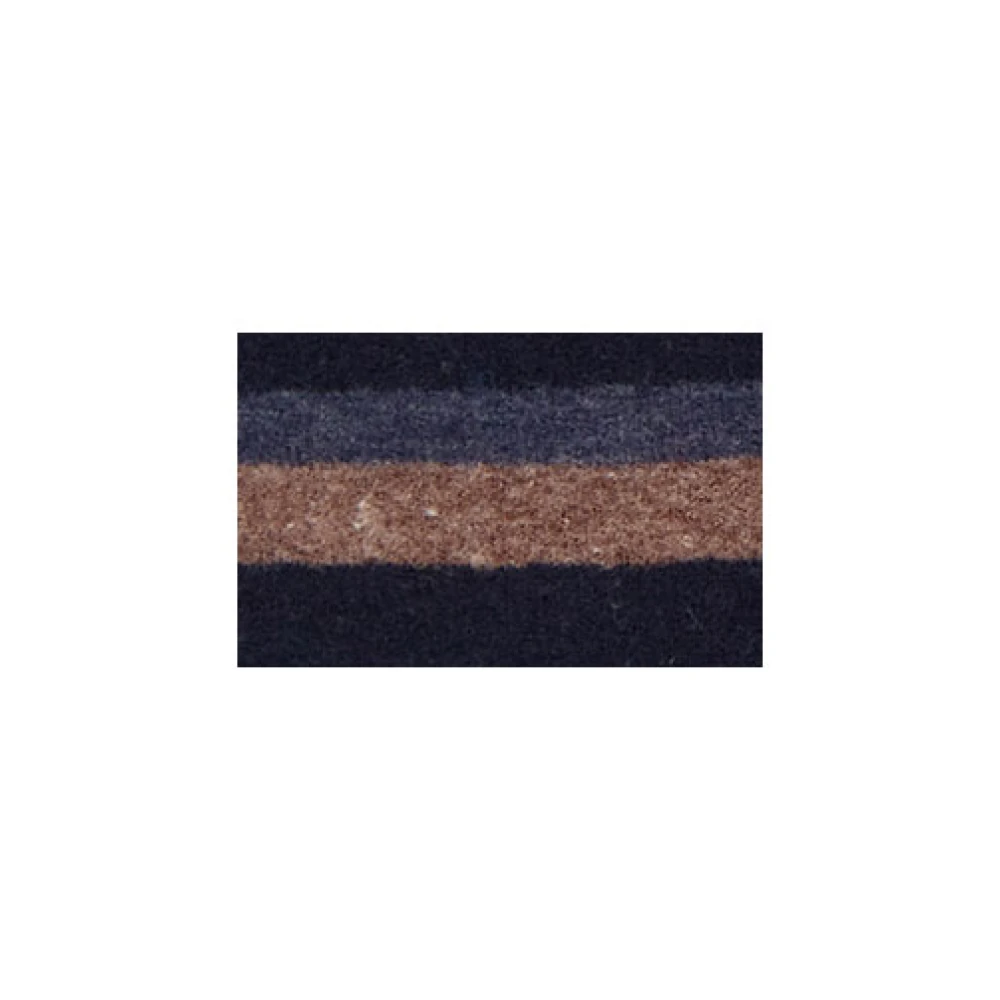 Gallo Unisex blauwe fleece muts met veelkleurige strepen en gebreide boord Multicolor Unisex