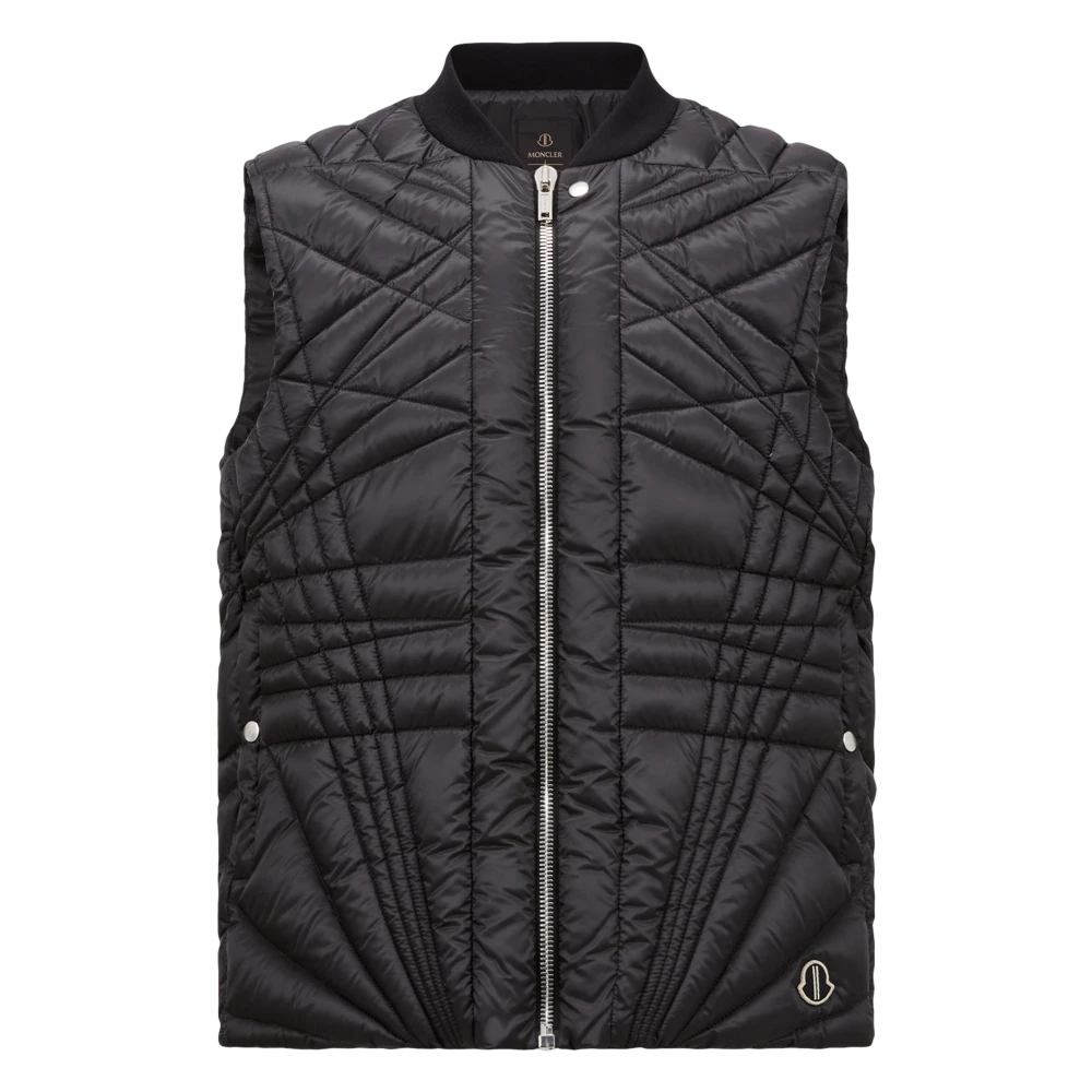 Moncler Zwarte jassen met geribbelde kraag Black Dames