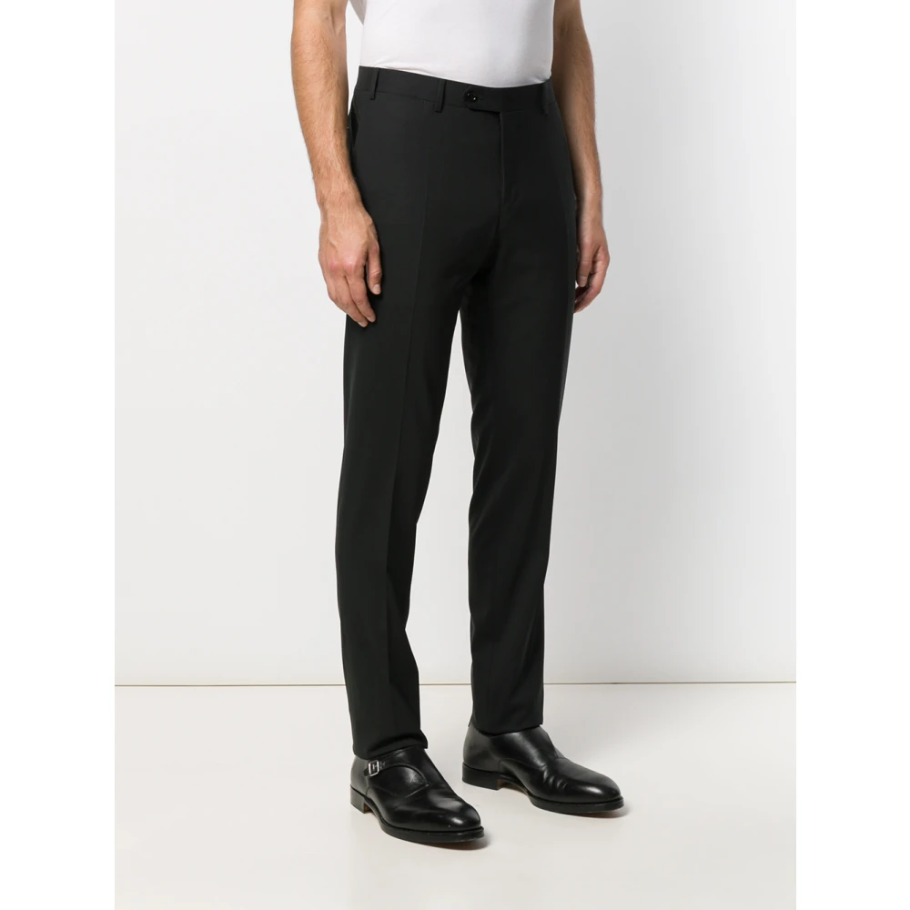 Canali Stretch-wollen broek Drop 6 Black Heren
