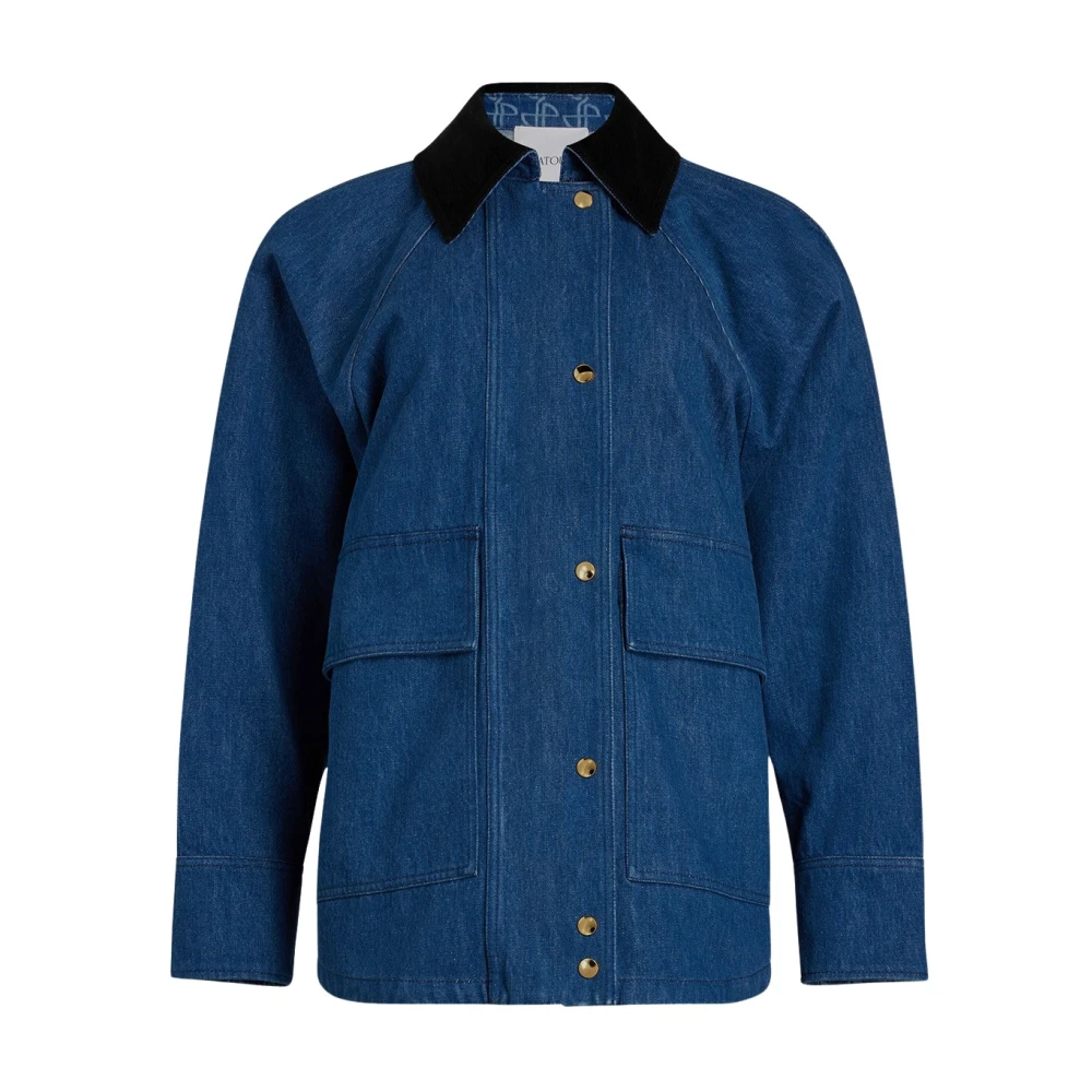 Patou Stijlvolle Denim Parka Jas Blue Dames