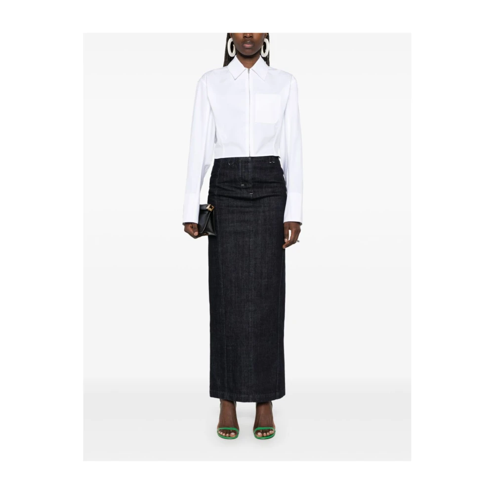 Jacquemus Witte Front Zip Shirt Korte Stijl White Dames