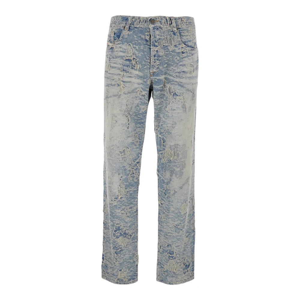 Diesel Blauw Denim Jacquard Destroy Fit Blue Heren