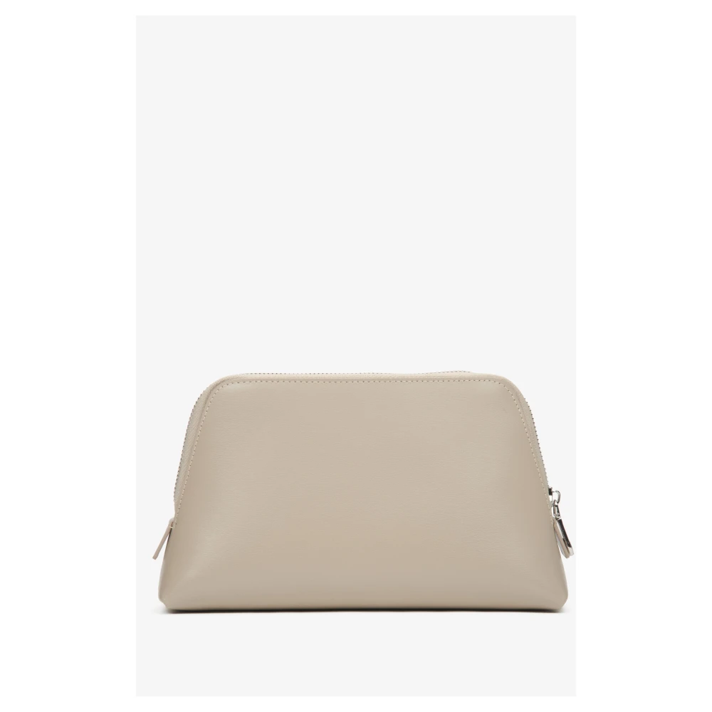 Estro Dames Beige Leren Make-up Tas Er00116275 Beige Dames