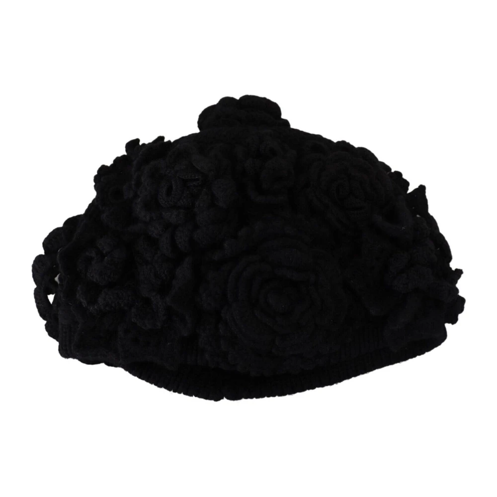 Dolce & Gabbana Women's Black Virgin Wool Beanie Hat - Mainline Collection