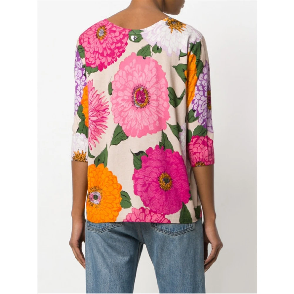 Twinset Bloemen gebreide trui met 3 4 mouwen Multicolor Dames