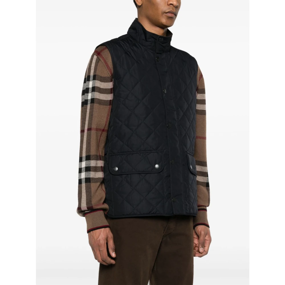 Barbour Blauw Gewatteerd Mouwloos Jack Blue Heren
