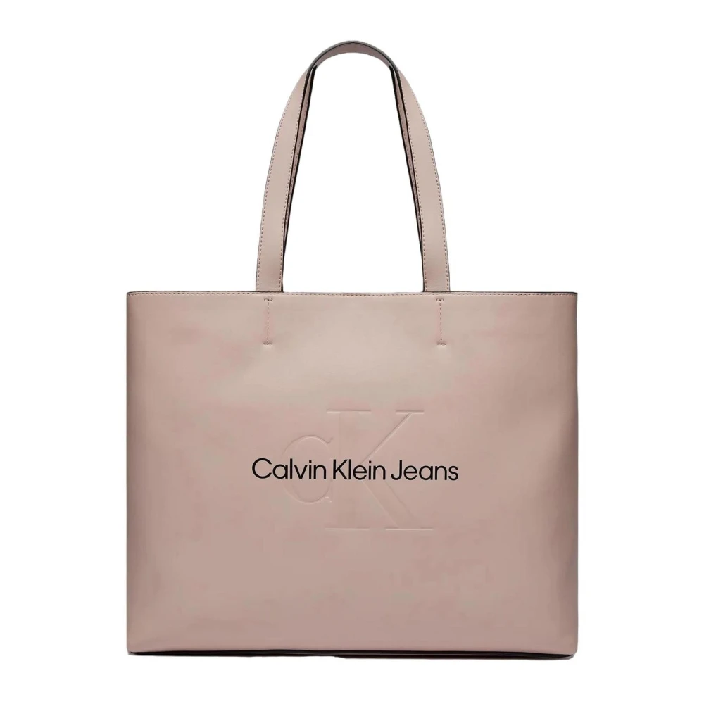Calvin Klein Jeans Roze Signature Tote Handtas Ritssluiting Pink Dames