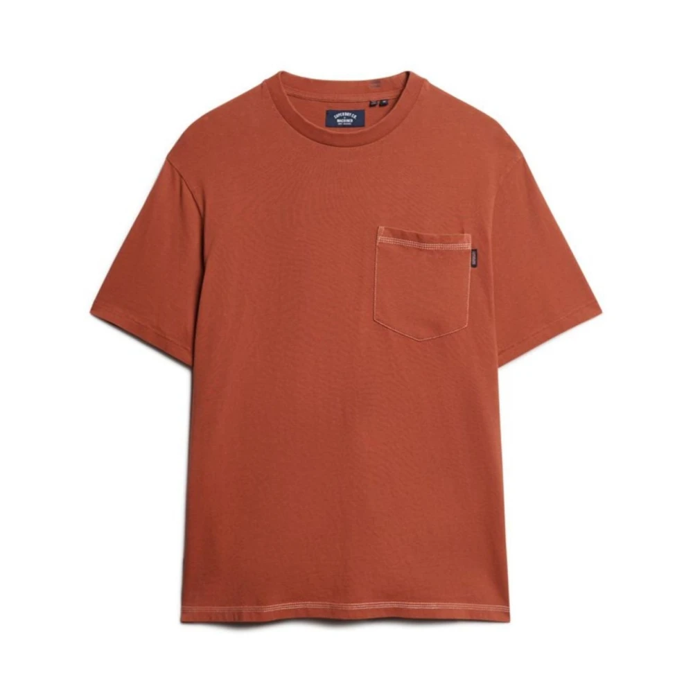 Superdry T-shirt met contraststiksels en zakje Orange Heren