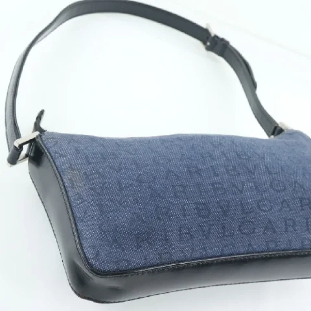 Bvlgari Vintage Pre-owned Canvas shoulder-bags Blue Dames