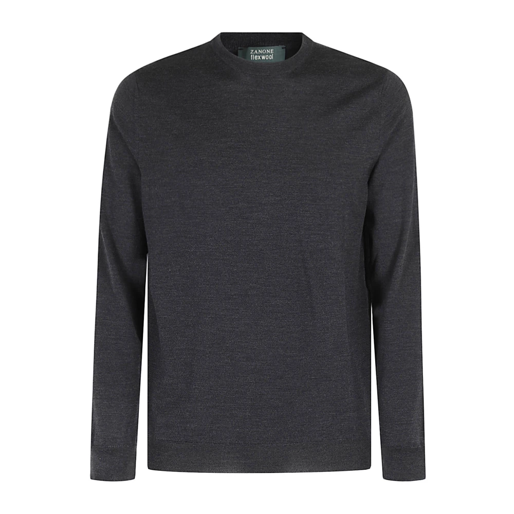 Zanone Flexwool Crewneck Sweater Gray Heren