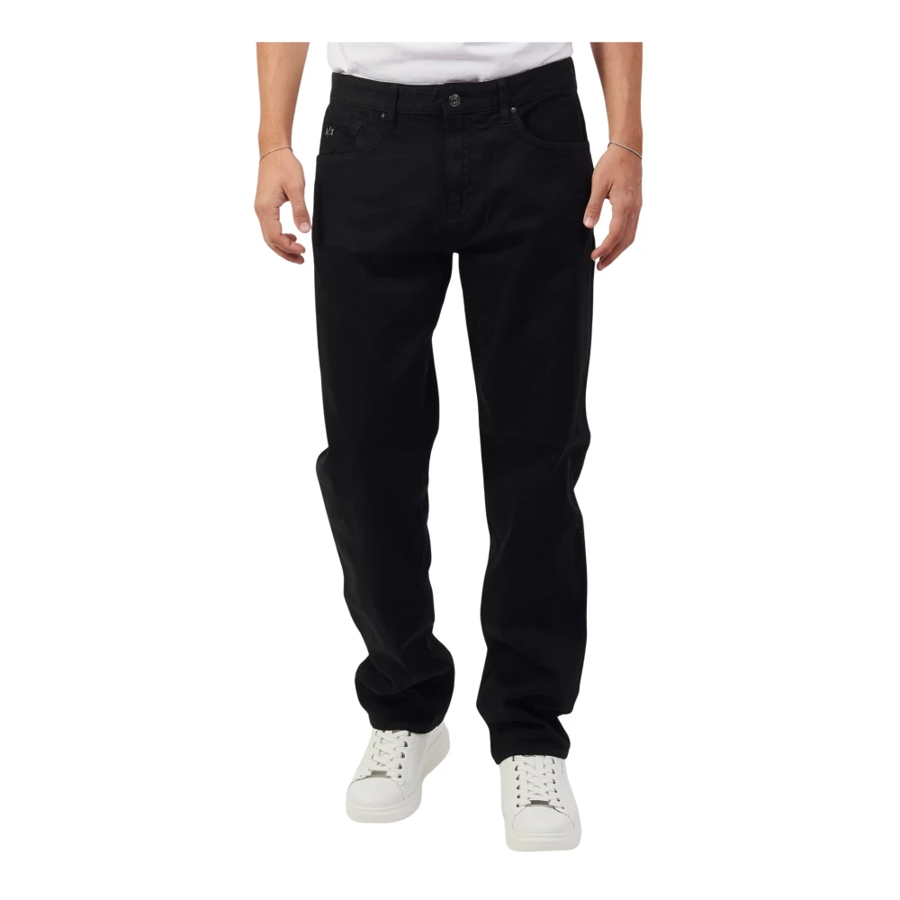Armani Exchange Zwarte Jeans met Ritssluiting Black Heren