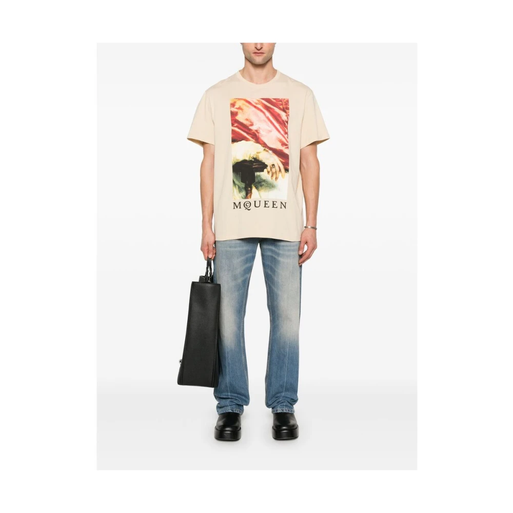 alexander mcqueen Poederblauwe Klassieke Jeans met Logopatch Blue Heren