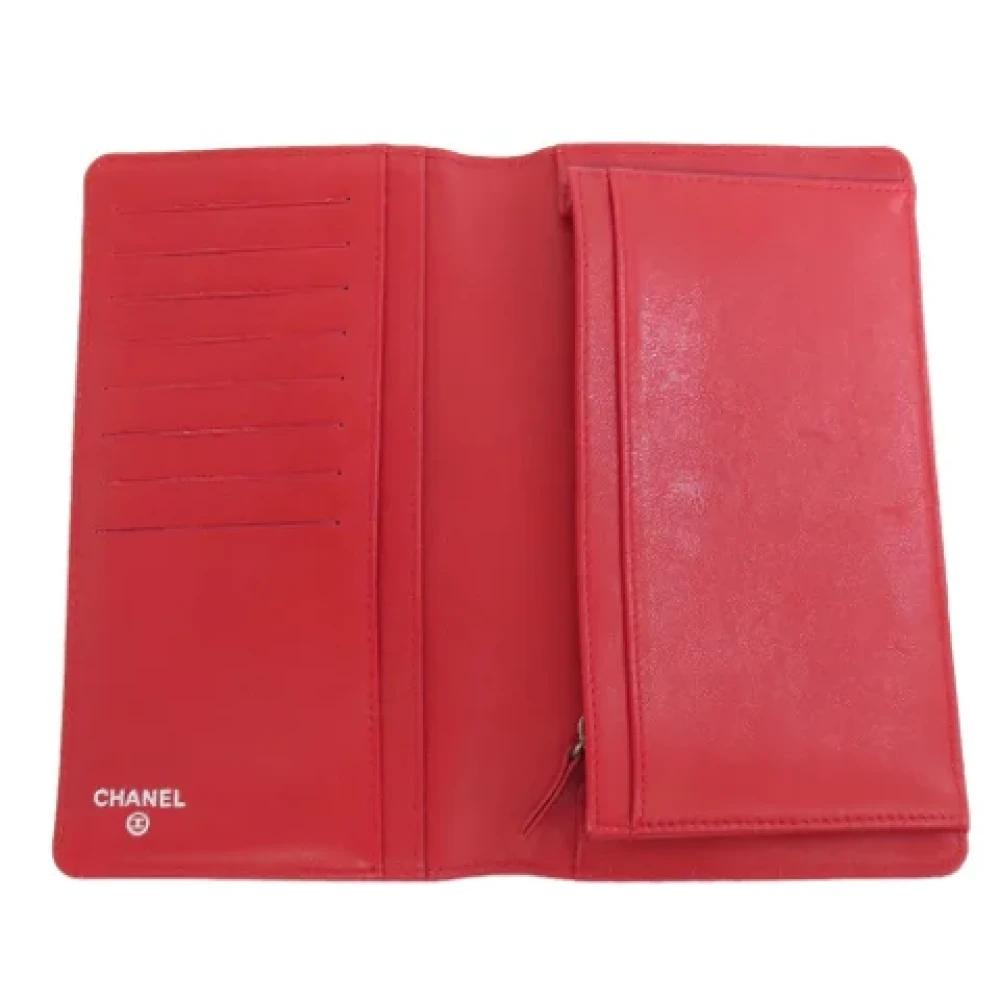 Chanel Vintage Pre-owned Leather wallets Red Dames