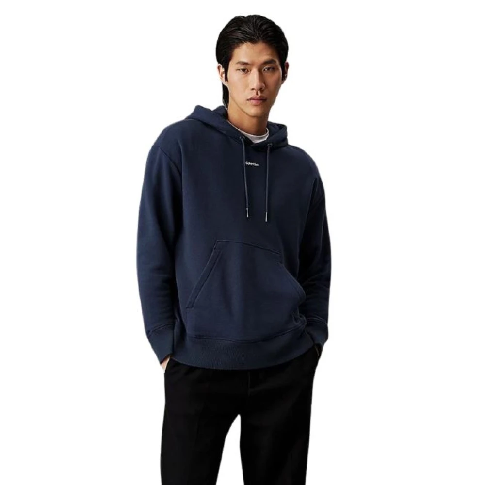 Calvin Klein Blauwe Hoodie Sweatshirt Modern Innovatief Blue Heren