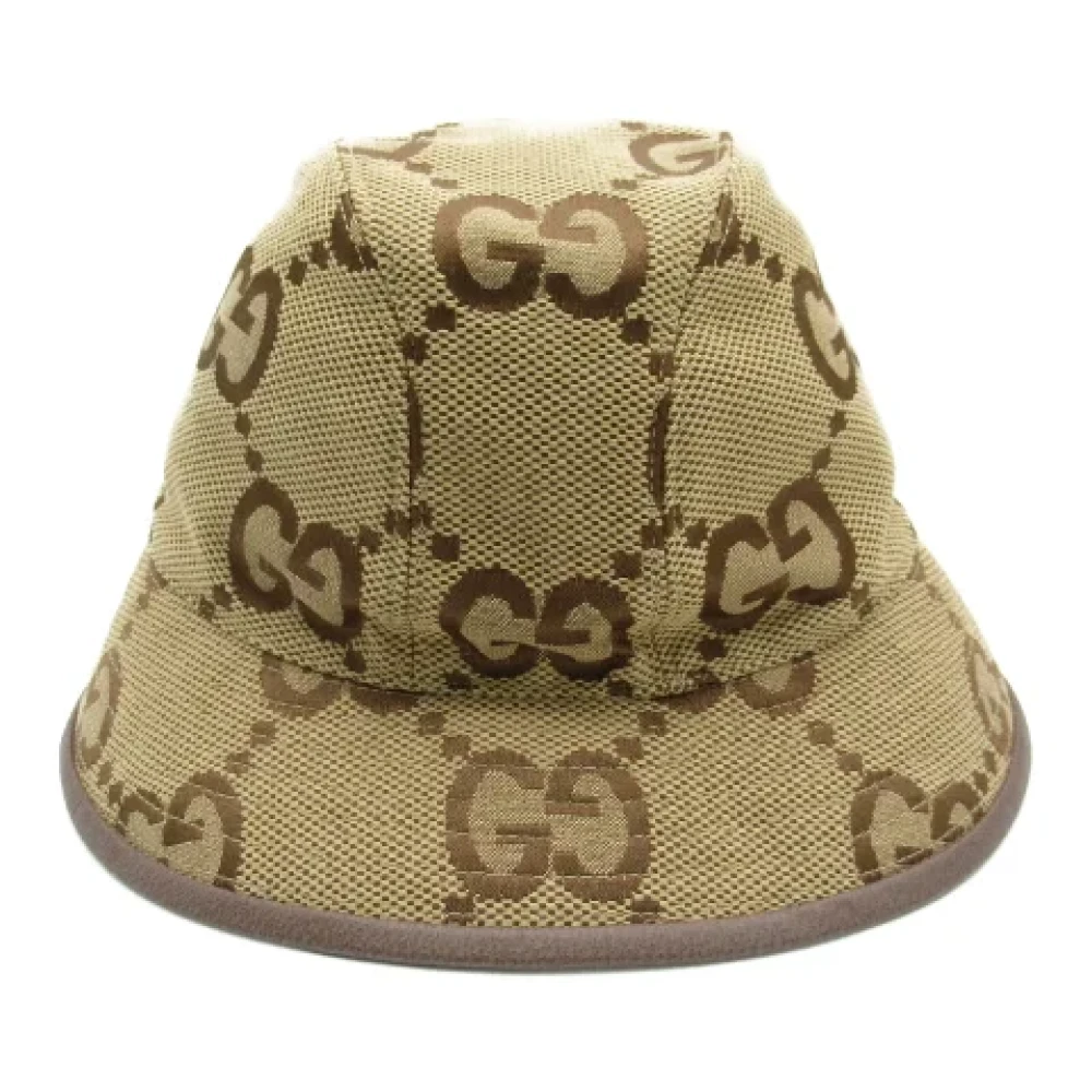 Gucci Vintage Pre-owned Canvas hats Beige Heren